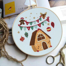 JilgTeok Christmas Embroidery Kit for Beginners - DIY Punch Needle Set with Santa & Holiday Themes, 3D Hand Stitching, Patterns Included, Ideal for