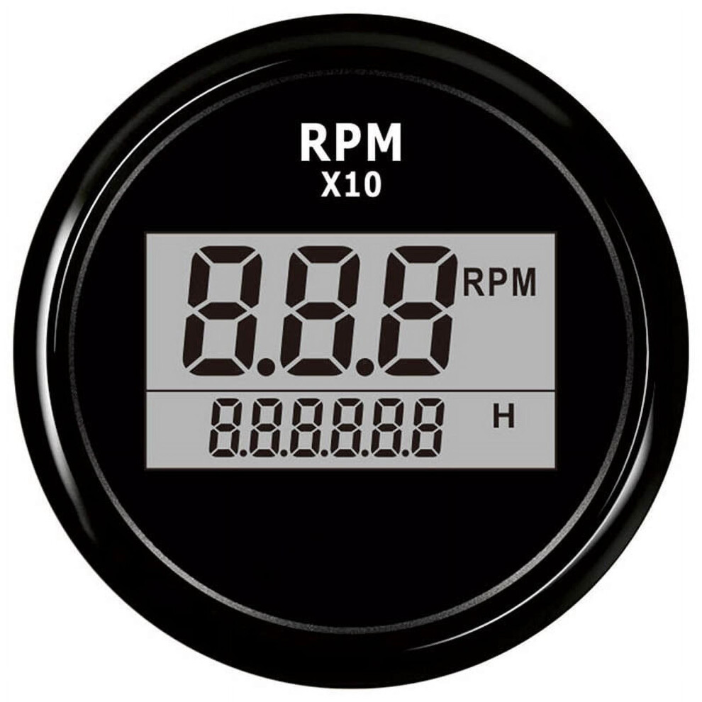 Boat Led Digital Tachometer Engine Hour Meter Marine Outboard Rv Rpm Meter Gauge 9399596990477