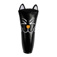 Waterproof Golf Club Head Covers Accessories Golf Cue Protector Cat Pattern Thick Putter Headcover for Outdoor Unisex Beginners Straight Black