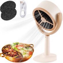 Jetcloudlive Portable Range Hood with 2 Filter Sponges, 2400mAh Rechargeable, Cordless Mini Extractor Fan, 125 Vertical Rotatable for Kitchen