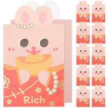 12pcs Spring Festive Paper Red Envelopes Paper Money Pouch Paper Cash Bag New Year Gift