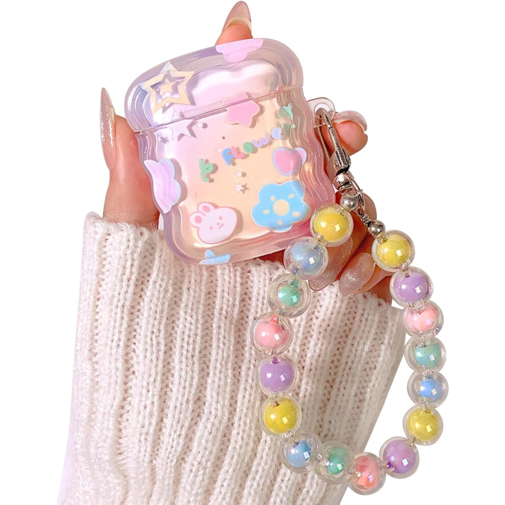 Compatible For Compatible With Airpods Case Cute Clear Stars With Lovely Chain Design For Women Girls Soft Tpu Shockproof 9085618214477