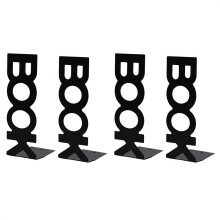 2 Pair Bookends for Library School Book Holder Book Letter Book Baffle Black