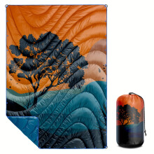 AUMIY Ultra-Light Reversible Puffy Blanket - Windproof, Water-Resistant, Packable for Camping, Hiking, Beach, Car, Stadium - Machine Wash