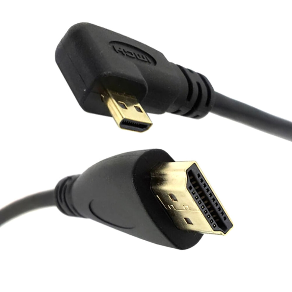 Susuchens Micro Compatible With-Compatible Type D Male 90 Degree Left Angled To Compatible With-Compatible 1.4 Male 1080P Hdtv Cable 9085618734432