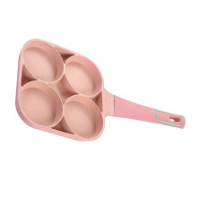 Omelet Pan Skillet Mini Multi Tool Cooking Utensils Boiled Eggs Griddle Non Stick Home Cooker Multi-hole Frying Pink