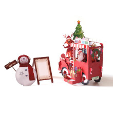 1 Set Greeting Card Exquisite Eye-catching Foldable Easy Carry Clear Textured 3D Christmas Card for Party