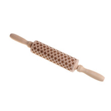 Christmas Rolling Pin Engraved Carved Wood Embossed Rolling Pin Kitchen Tool, Christmas Rolling Pins