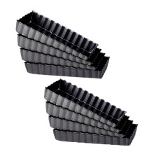 8 Pcs Non-Stick Quiche Tart Pans with Removable Bottom,for Baking