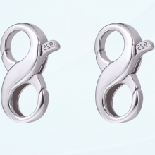 925 Sterling Silver Jewelry Clasp Repair Kit - Double Opening Lobster Clasp Necklace Shortener (0.49x0.24inch) - Pack of 2