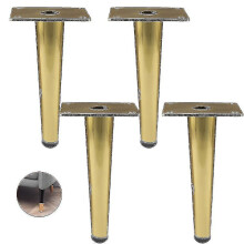 New set of 4 furniture legs 2023 Straight sofa legs Table legs Cabinet legs Metal Bed legs Gold-WELLNGS Gold 25cm