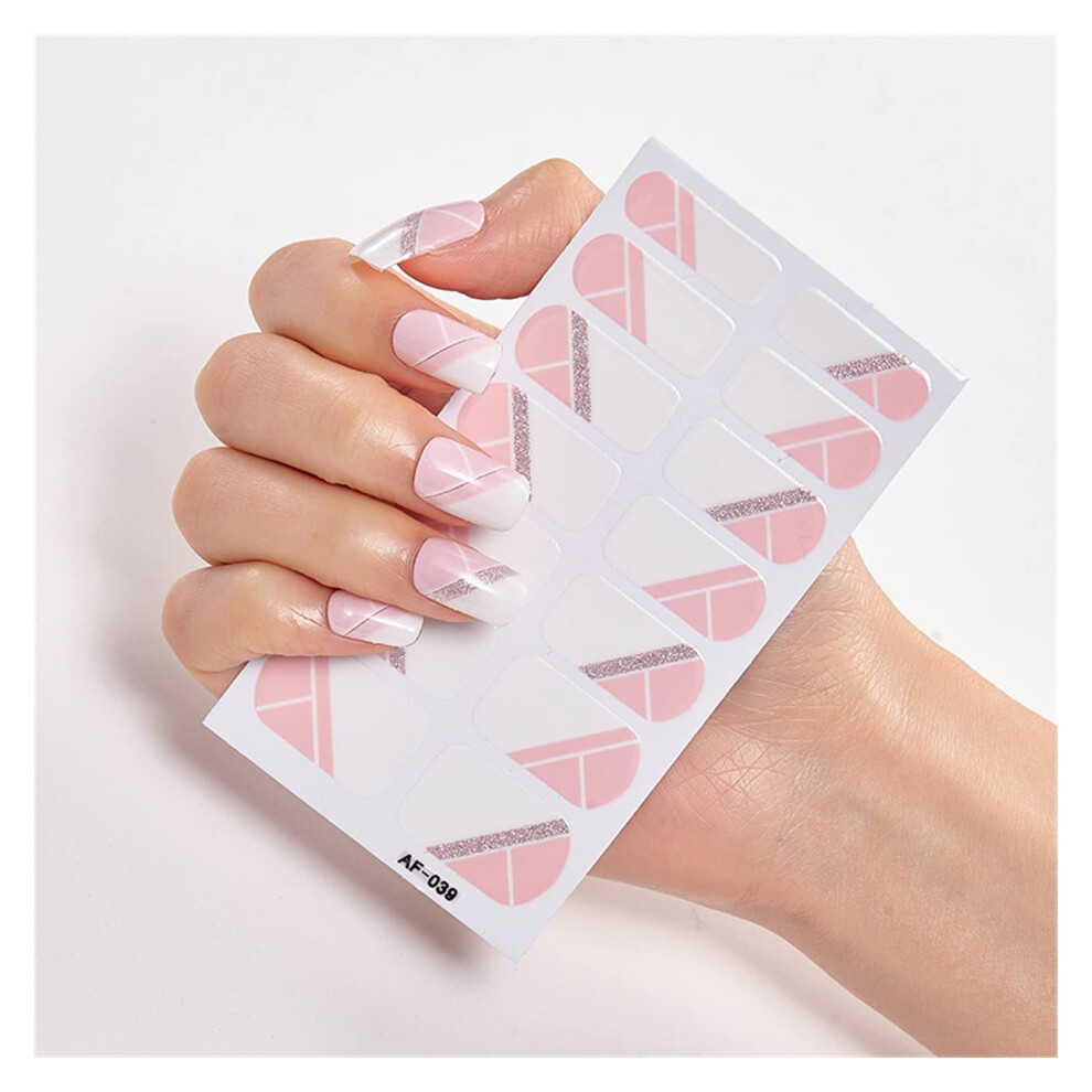 Full Cover Nail Stickers AF039 Self Adhesive Nail Polish Strips LongLasting DIY Manicure