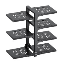 Black Sturdy Iron Pot Rack Cookware Organizer for Kitchen Cabinet or Countertop Storage