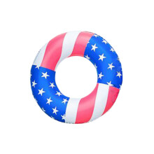 32 Inch American Flag Pool Float Ring for Adults, Patriotic Stars Stripes Swimming Tube for Beach Lake