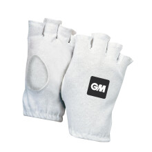 Gunn Moore GM Batsman Batting Fingerless Inner Gloves Cricket Cotton Elasticated Cuff White with GM Logo to Back Adult One Pair