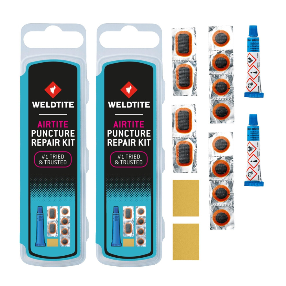 Photos - Patch & Repair Kit Weldtite Airtite Bike Tyre Puncture Repair Kit 6 Patches with Traditional Feather Edge Quick Dependable Bike Inner Tube Fix 