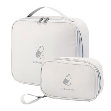 Olymajy 2 Pieces First Aid Kit Bags Empty Medicine Bags First Aid Bag Portable Grey Medical Medicine Bags for Outdoor Camping Travel Work