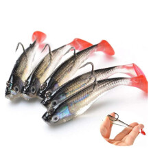 5Pcs Fishing Lures3D Eyes Soft Fishing Lure Single Hook Baits Artificial Bait 2A