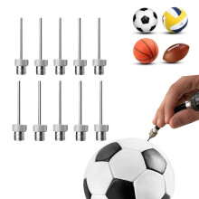 Lionstrike Stainless Steel Ball Pump Needle Football Pump Needle Ball Inflator Needle with Side Holes For Inflating Various Sports Balls 10 Pack Nee