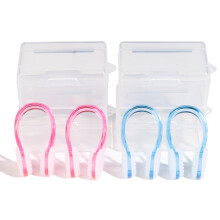 OMBRISA Nose Clip Swimming Swimming Nose Clip Kids Adult 4Pcs Silicone Plastic Waterproof Clear Colorful Nose Clip with Storage Box Training Water S