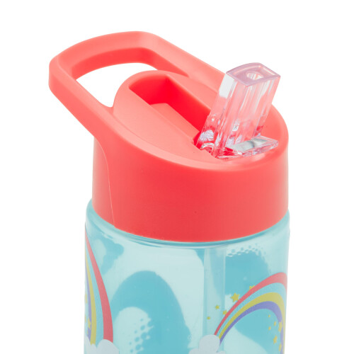 Smash Smash Water Bottle 450ml Light Blue Rainbow Design 2