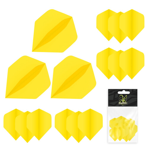MageRabbit Extra Thick Standard Dart Flights 5 Sets 15 Flights 5 Colours yellow
