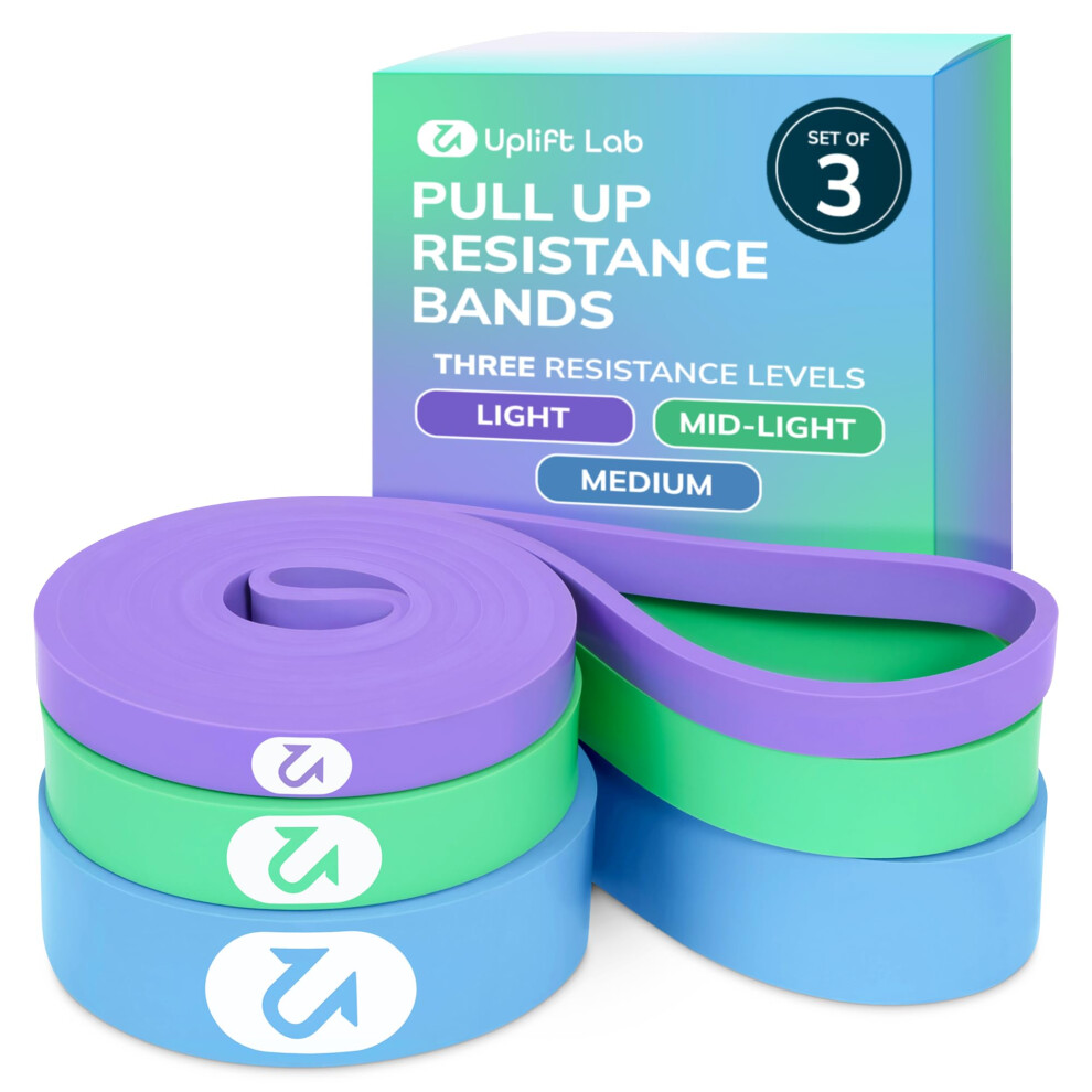 Uplift Lab Closed Loop Long Pull Up Resistance Bands Set Set Of 3 Exercise