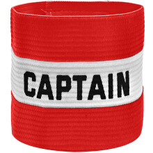 LICQIC Captains Armband Elastic Sports Arm Band Adjustable Captain Armbands for football hockey rugby and many other sports Design A Red
