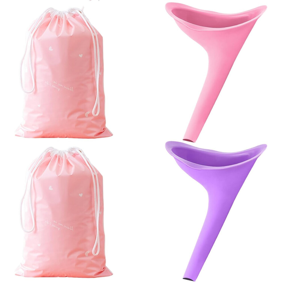 Lijixi 2 Pcs Portable Female Urination Device Reusable Silicone Female Urin