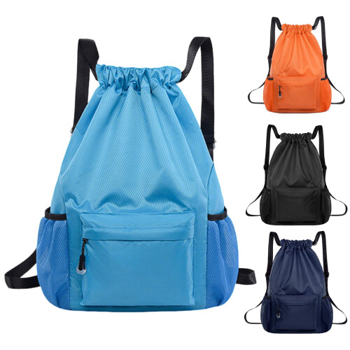 BAOWUABJ Drawstring Bags String Backpack Large Waterproof Sports Backpack f