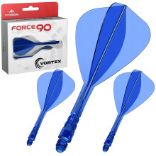 Mission Darts Force 90 Vortex Moulded Flight Shaft Kite Shape Multiple Lengths and Colours Available Blue Tweenie