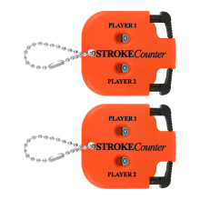 Goktvai 2pcs Golf Stroke Counters Portable Score Keeper with Hanging Rope Mini Square Design 2 Player Stroke Counter Clicker for Golf Training Compe
