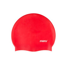 Maru Silicone Swim Cap Red – Smooth EasyFit Silicone Swimming Cap for Adults Kids One Size Fits All – Durable Swimming Hat for Speed Comfort Chlor