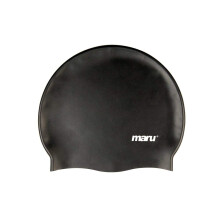 Maru Silicone Swim Cap Black – Smooth EasyFit Silicone Swimming Cap for Adu