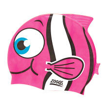 Zoggs Girls Silicone Character Swimming Cap Pink Goldfish up to 14 years UK