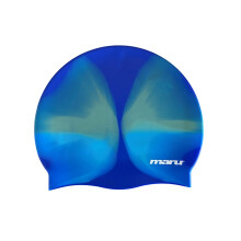 Maru Silicone Swim Cap BlueYellowLight Blue – Smooth EasyFit Silicone Swimm