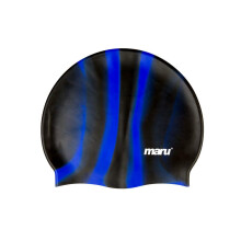 Maru Silicone Swim Cap BlackBlue – Smooth EasyFit Silicone Swimming Cap for