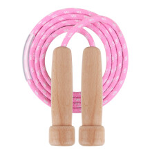 BTONGE Skipping Rope Adult Traditional Wooden Handle Jump Rope Adjustable R