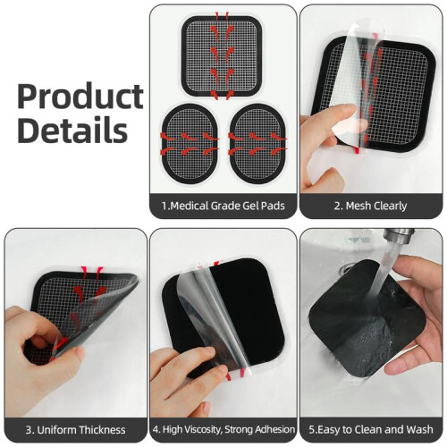 flintronic Replacement Gel Pads 9 PCS Electrodes Pads Updated Electrodes Bo 2