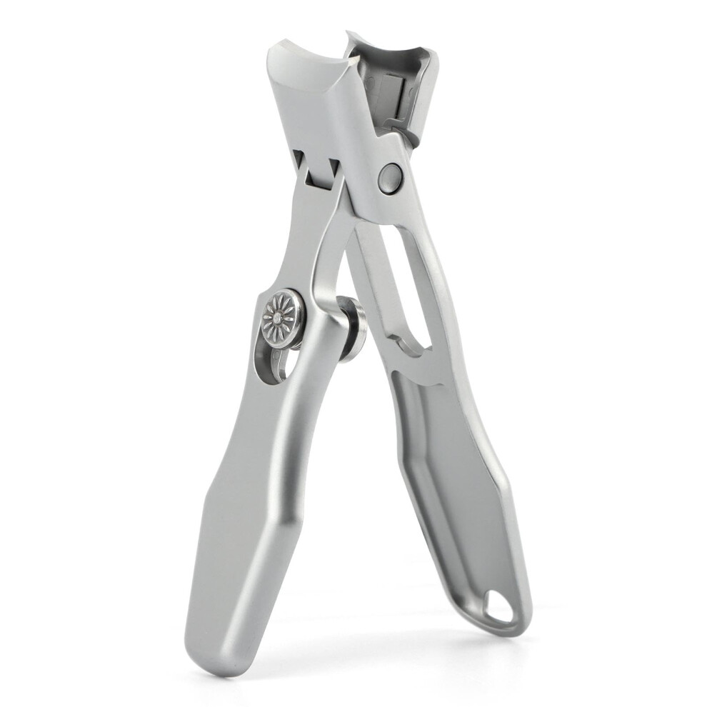 German Stainless Steel Wide Jaw Nail Clippers for Thick Nails with Ergonomic Curved Blade