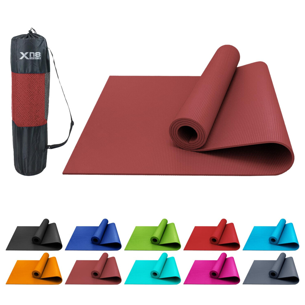 Xn8 Sports Pvc Yoga Mat 6Mm Thick Nonslip Exercise Workout Mats With Carry