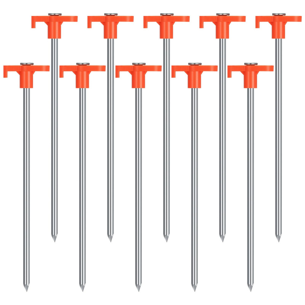 Saerryor 10 Pack Tent Pegs Metal Heavy Duty Camping Pegs Awning Rock Peg