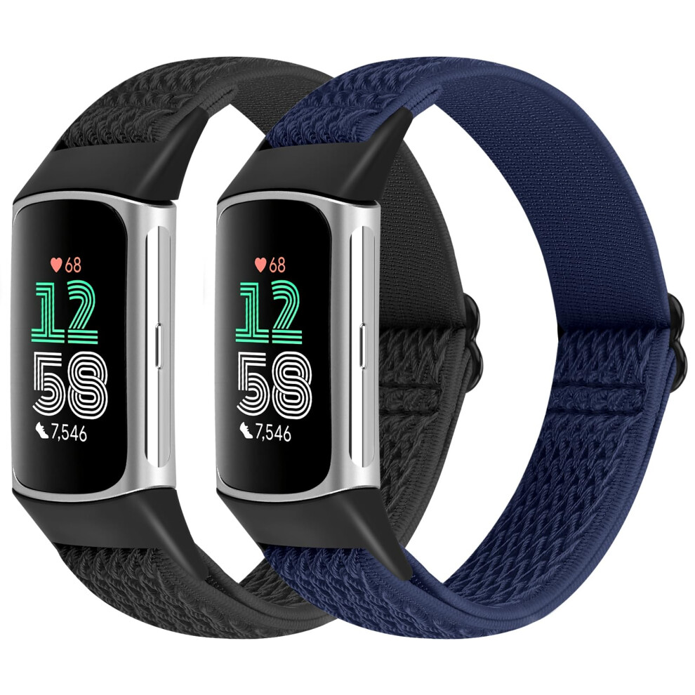 Kibdsng Elastic Nylon Straps Compatible With Fitbit Charge 6Fitbit Charge 5