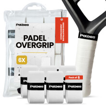 Palbea Padel OverGrip in White Extra Tacky Pack of 6 Superior Sweat Abso