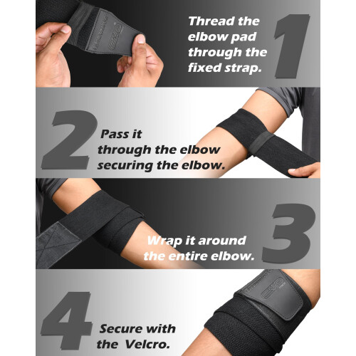 EVO Fitness Elbow Support Wraps 47 – Compression Straps for Weightlifting G 2
