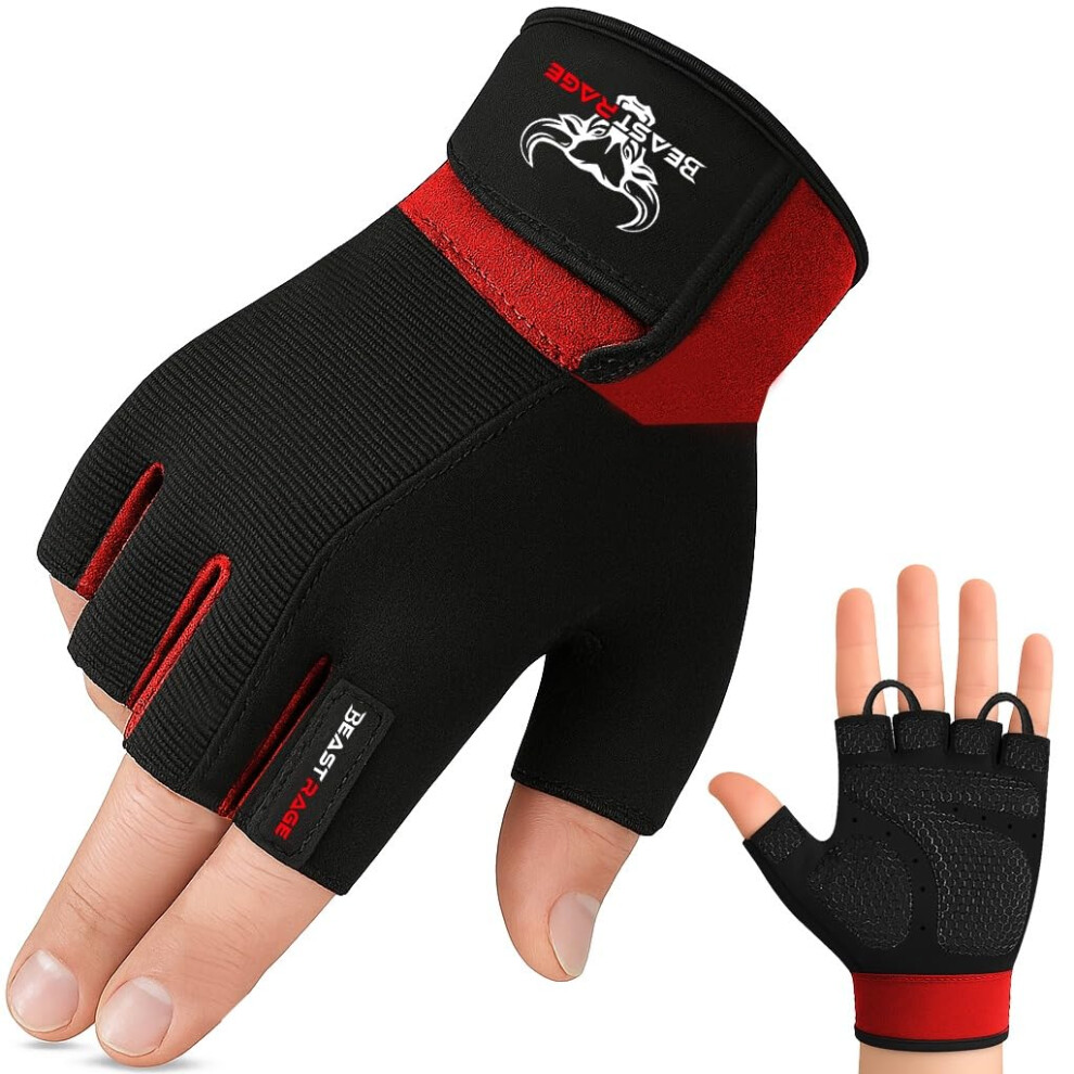 Beast Rage Gym Gloves Weight Lifting Gloves Training Anti Slip Padded Palm