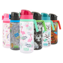 Polar Gear Aqua Flip 650ml Kids Water Bottles with Straw Soft Spout BPAFree Kids Water Bottle with Straw Push Button Lock Cap Leakproof Drinks C