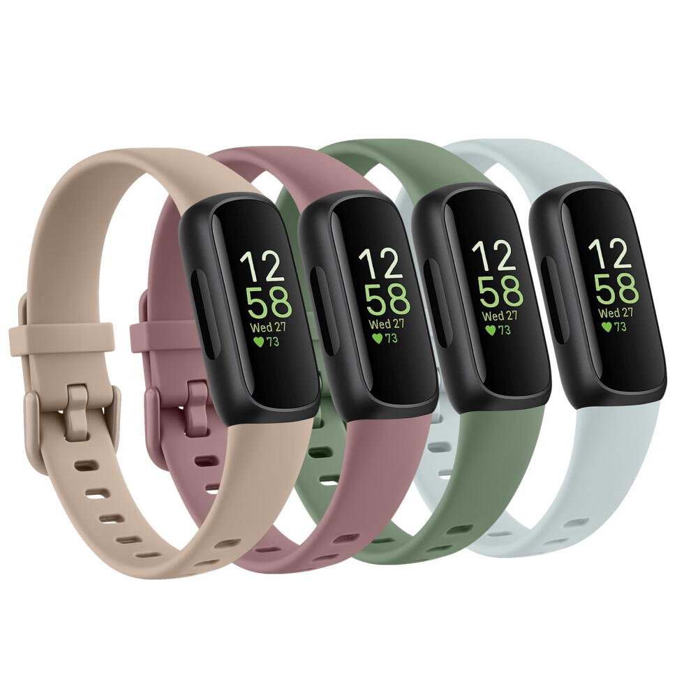Meliya Straps For Fitbit Inspire 3 Strap For Women Men 4Pack Silicone Strap Sport