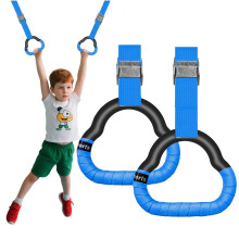 SQHY Gymnastics Rings for Kids Home Exercise Rings Pull Up Rings With Strap
