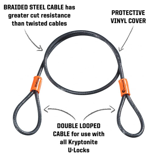 Kryptonite Kryptonite KryptoFlex Security Cable 26FT4FT7FT30FT Long Braided Steel Flex 1